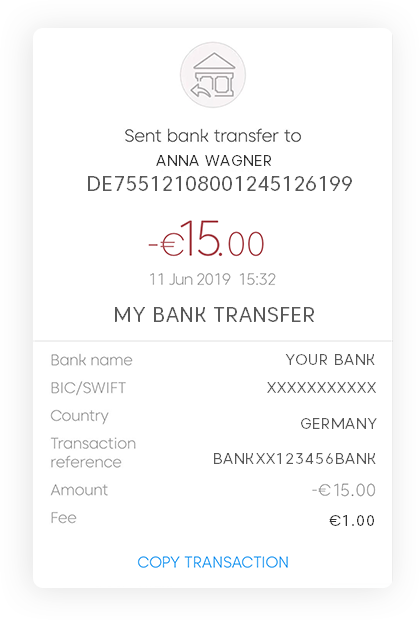 Easy bank transfers