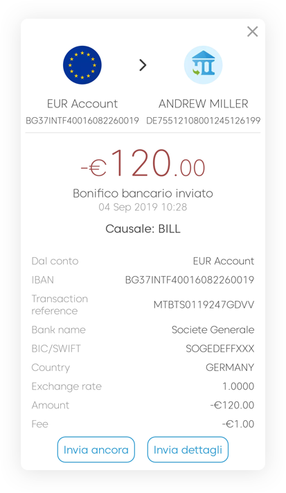 Easy bank transfers