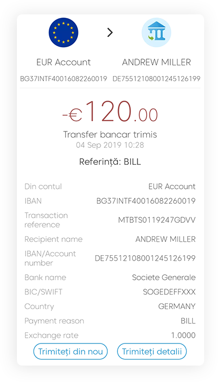 Easy bank transfers